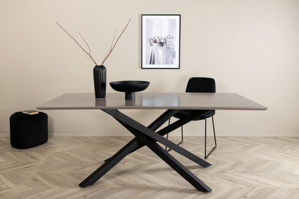 ESSTISCH PIAZZA - Schwarz, Design, Holzwerkstoff/Metall (180/90/76cm) - Livetastic