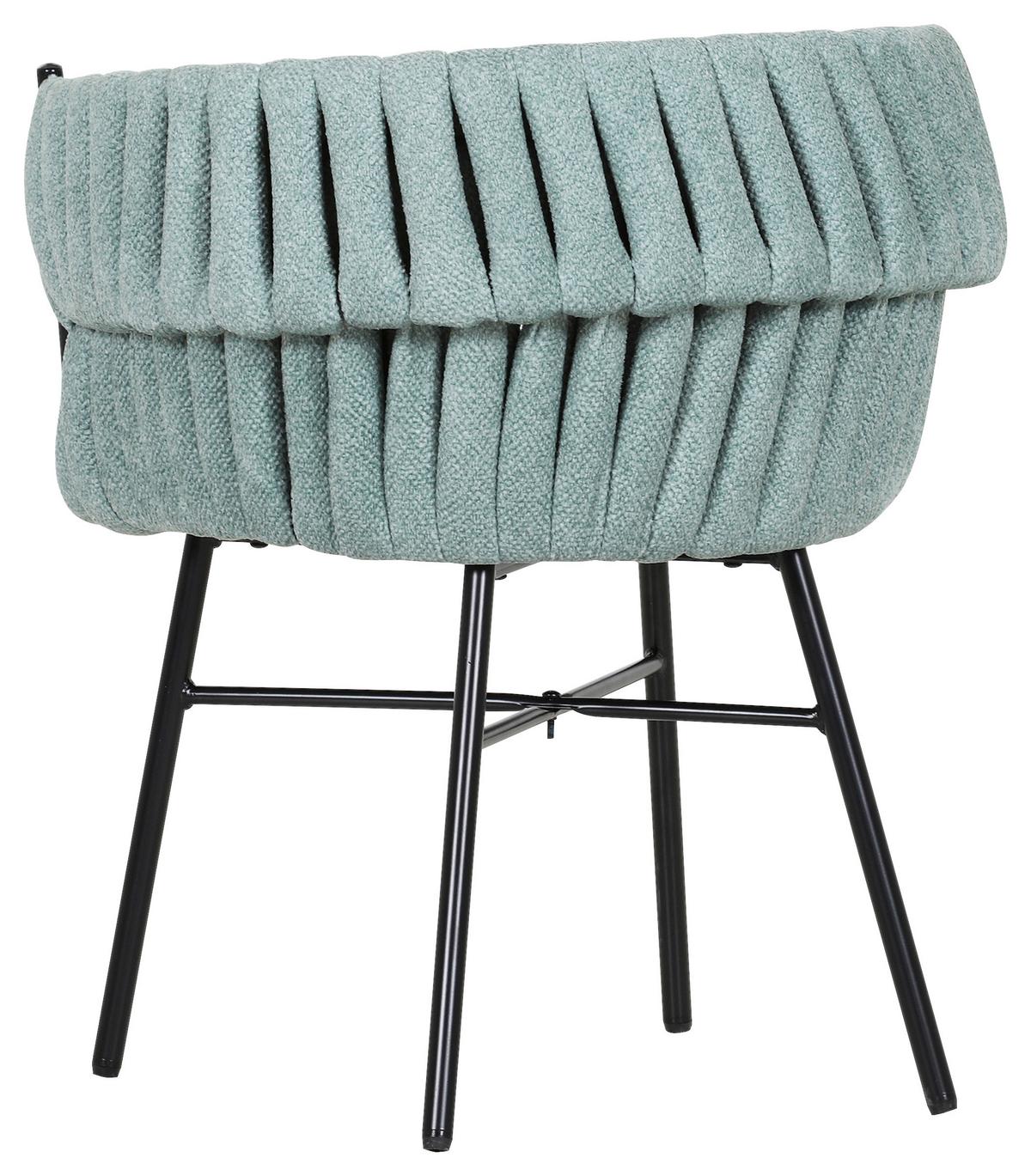 KRZESŁO Z PODŁOKIETNIKAMI TWISTY -BEACH CLUB- - czarny/miętowy, Design, metal/tkanina (65/76/60cm) - Landscape