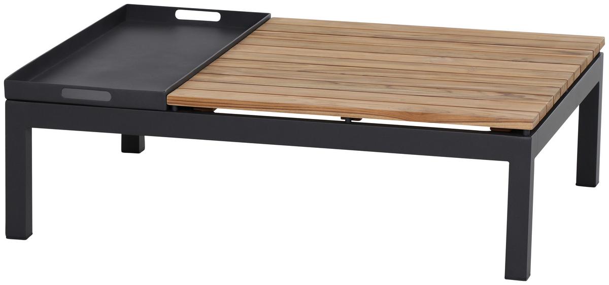 LOUNGEGARNITUR N12886 - Anthrazit/Teakfarben, KONVENTIONELL, Holz/Kunststoff - Siena Garden