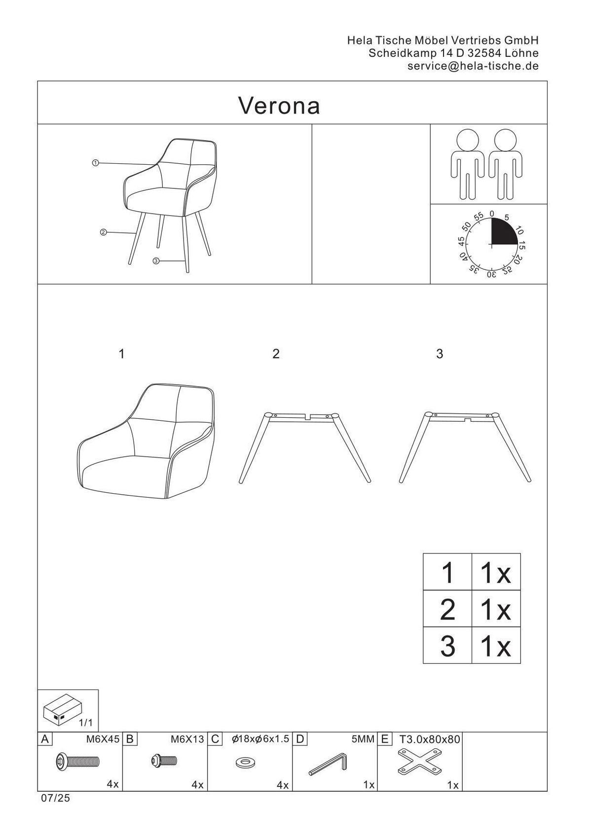 ARMLEHNSTUHL-SET VERONA I S 2ER-SET - Beige/Schwarz, MODERN, Textil/Metall (53/85/62cm) - MID.YOU