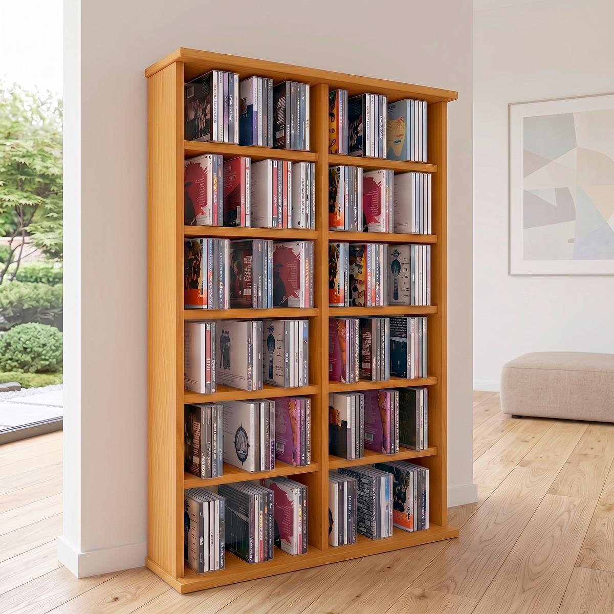 CD-Regal Ronul in Buchefarbe, B: 60 cm - Buchefarben, KONVENTIONELL, Holzwerkstoff (60/91,5/18cm) - MID.YOU