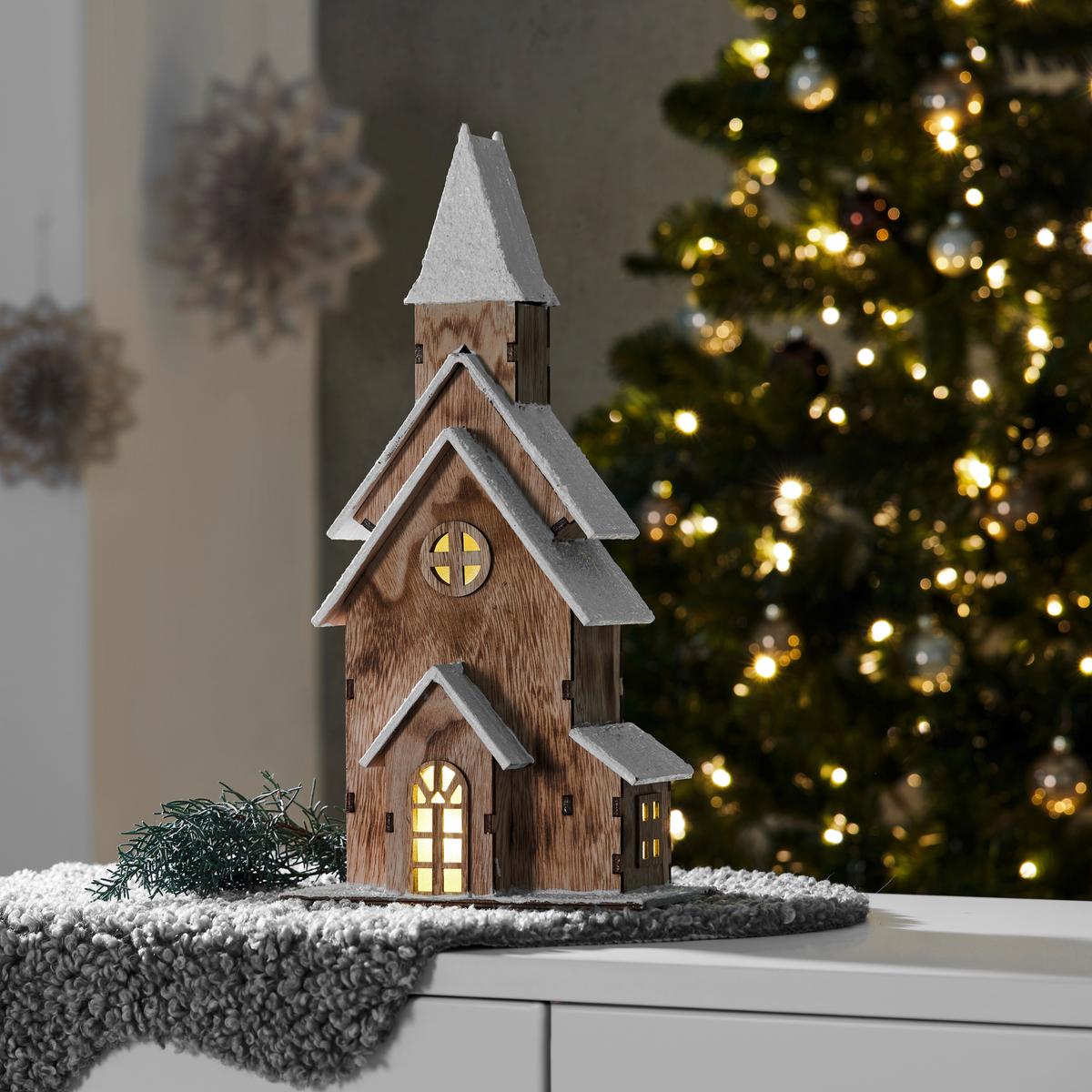 LED-Dekoleuchte House Naturfarben - Naturfarben, Konventionell, Holz/Kunststoff (21/12,2/43cm) - Modern Living