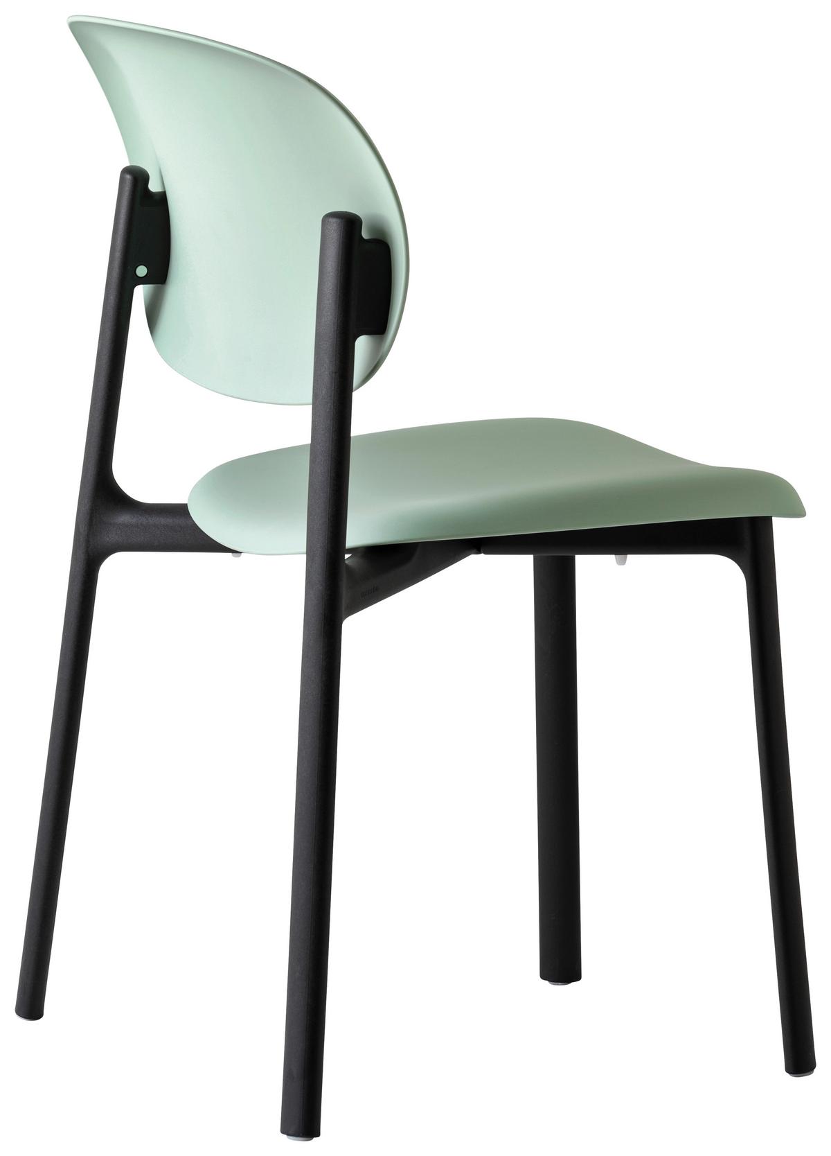KRZESŁO ZERO - czarny/pastelowa zieleń, Design, tworzywo sztuczne (53/82/53cm) - Connubia 