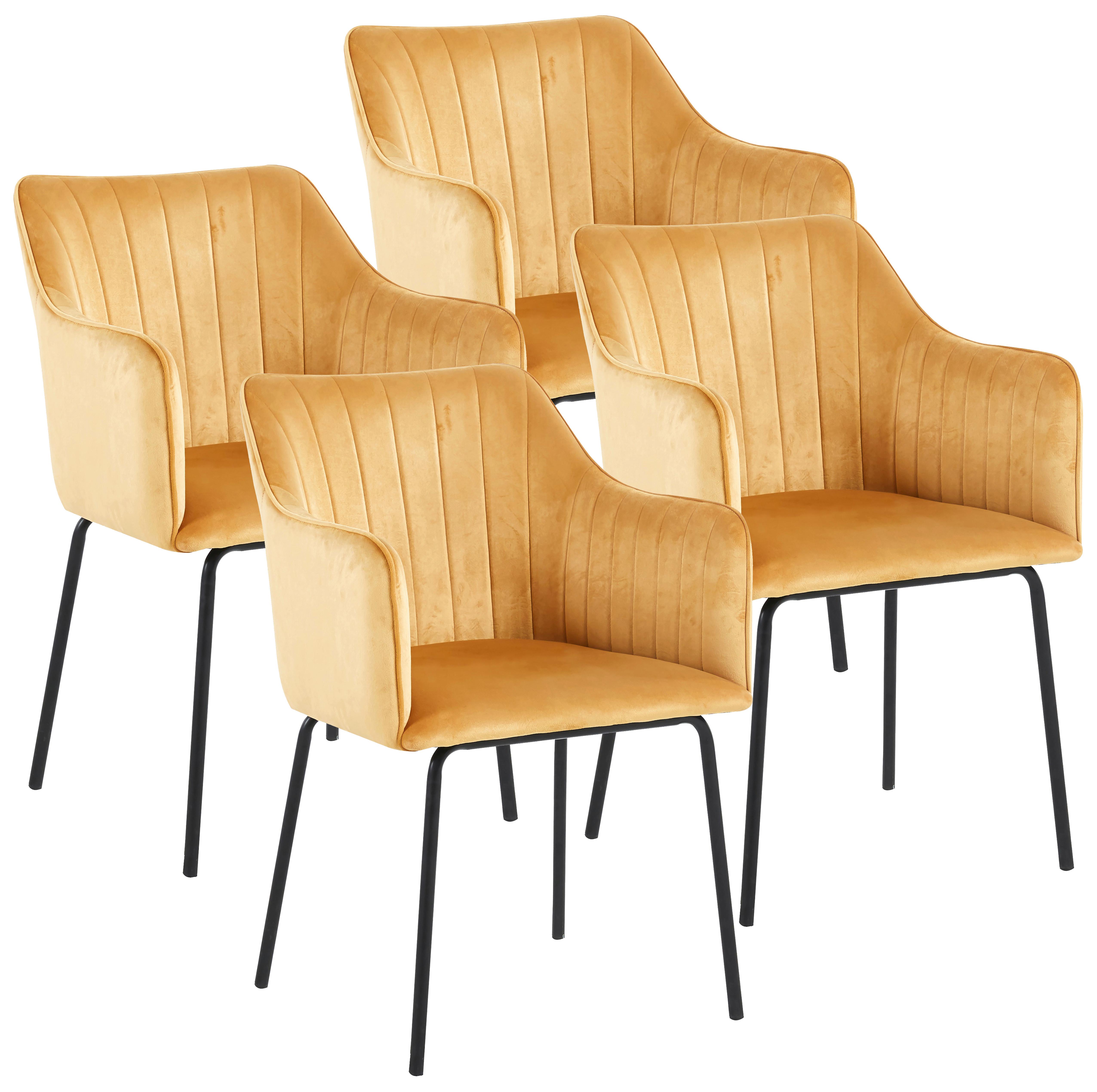 SET DE CHAISES ACCOUDOIRS VALIA - noir/marron, Design, métal/matière synthétique (48,5/84/48cm) - MID.YOU