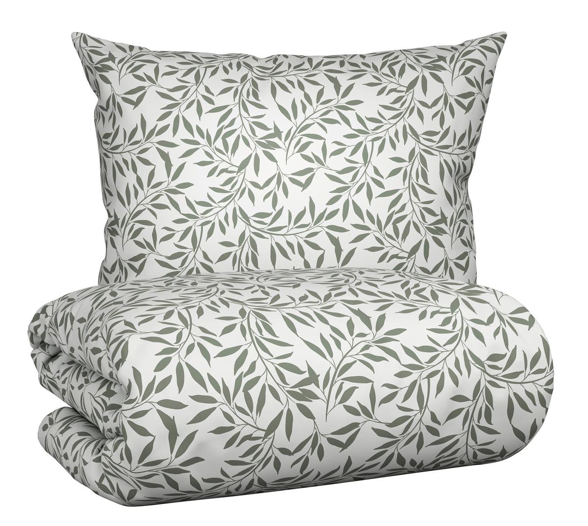 BETTWÄSCHESET TIFFANY - Weiss/Jadegrün, Konventionell, Textil (160/210cm) - Modern Living