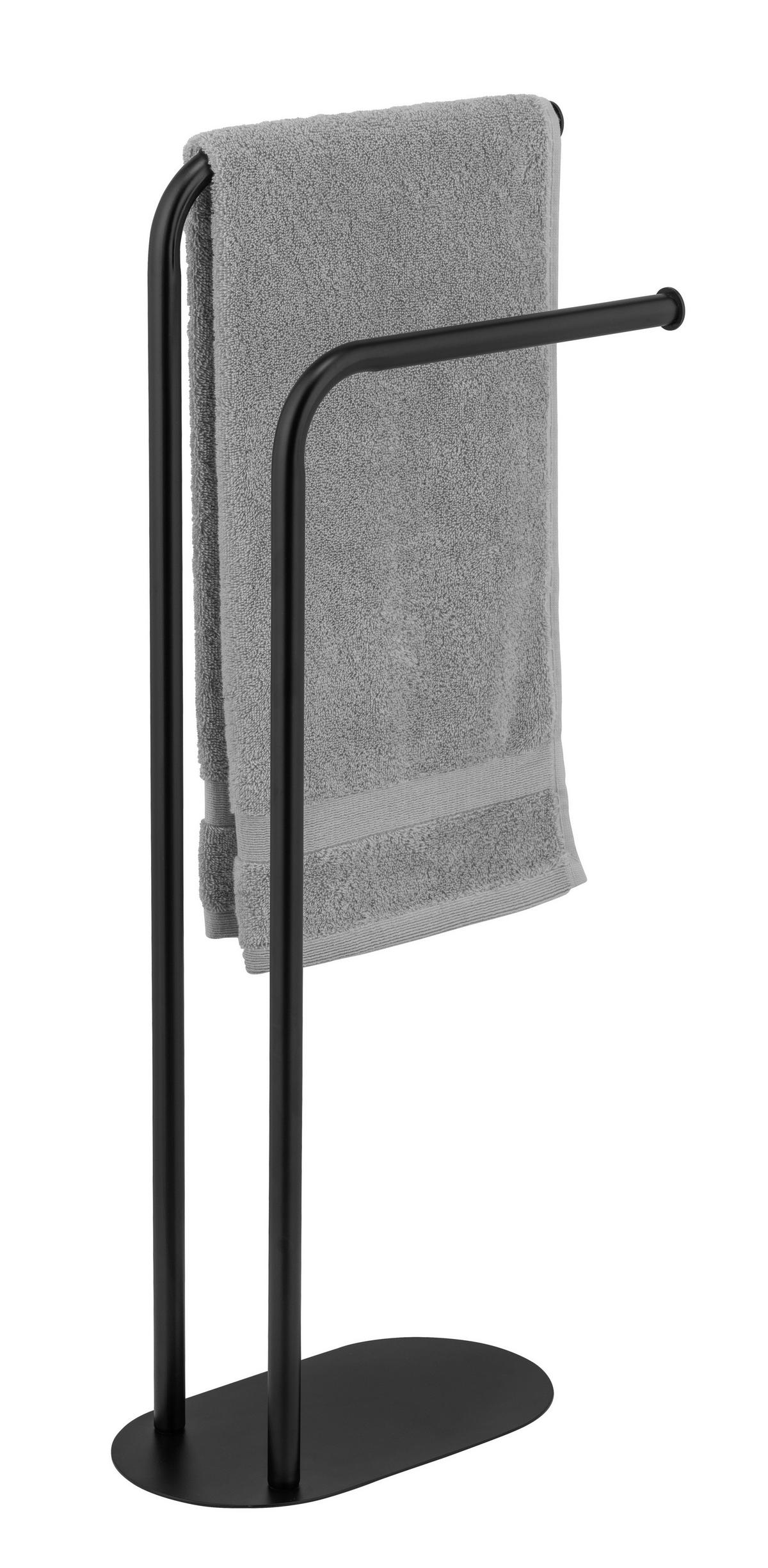 Suport pentru prosop Levante - negru, Modern, metal (30/79/17cm) - Wenko