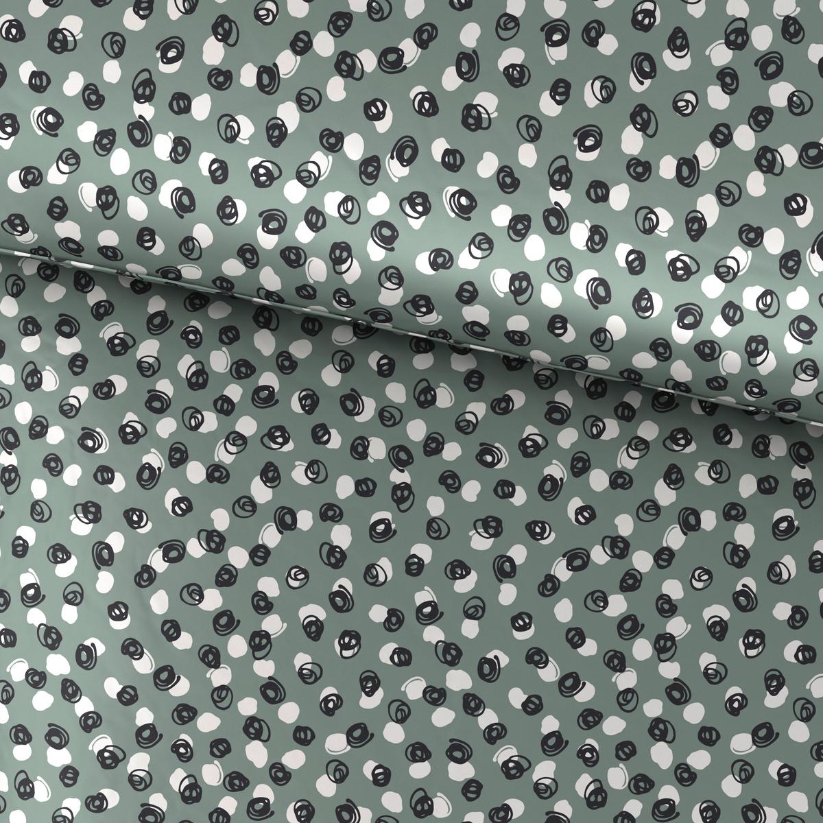 BETTWÄSCHESET DOODLE DOTS - Weiss/Jadegrün, Konventionell, Textil (160/210cm) - Modern Living