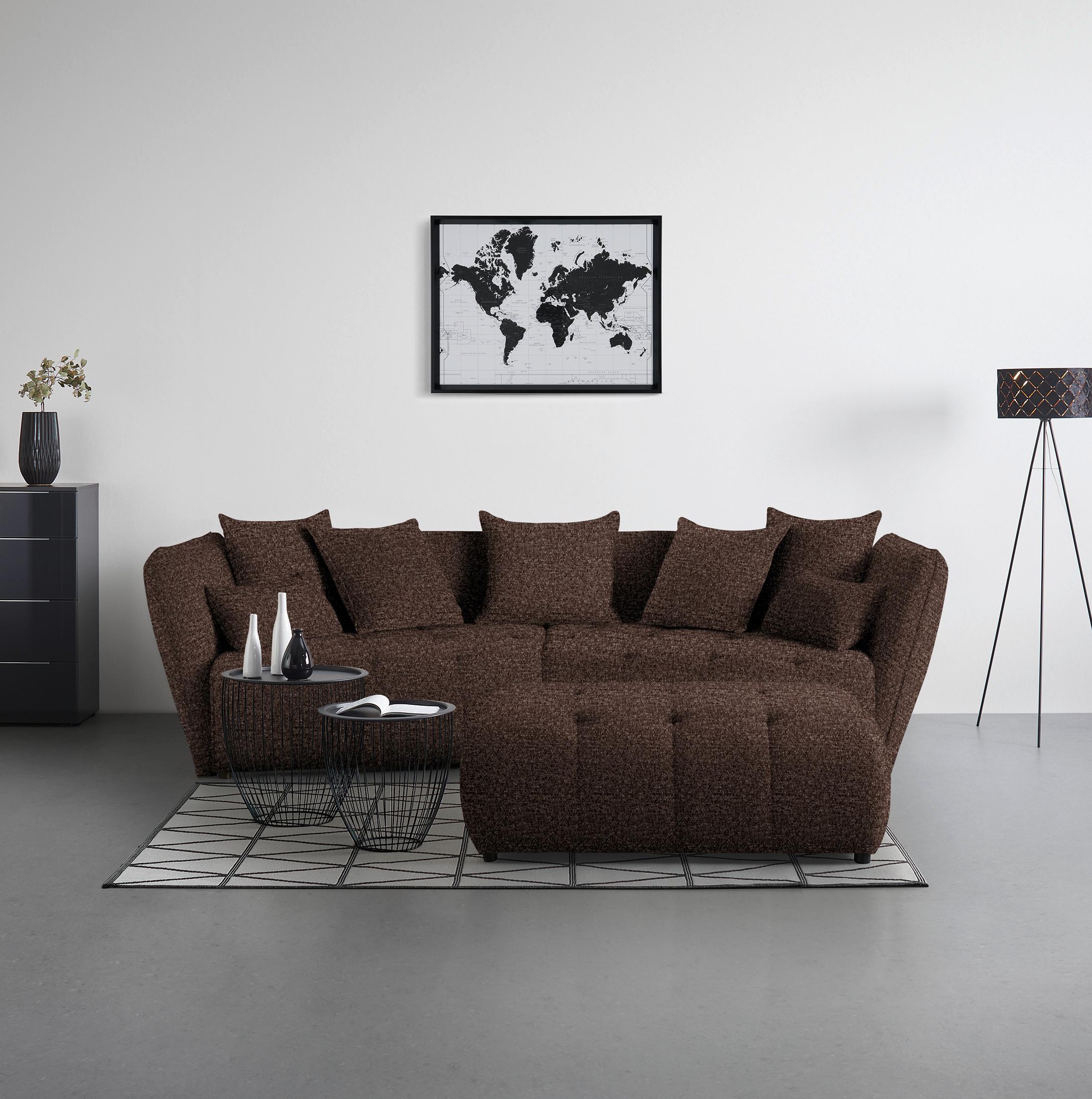 Tabure Sofi - smeđa/crna, Moderno, tekstil (128/48/70cm) - Premium Living