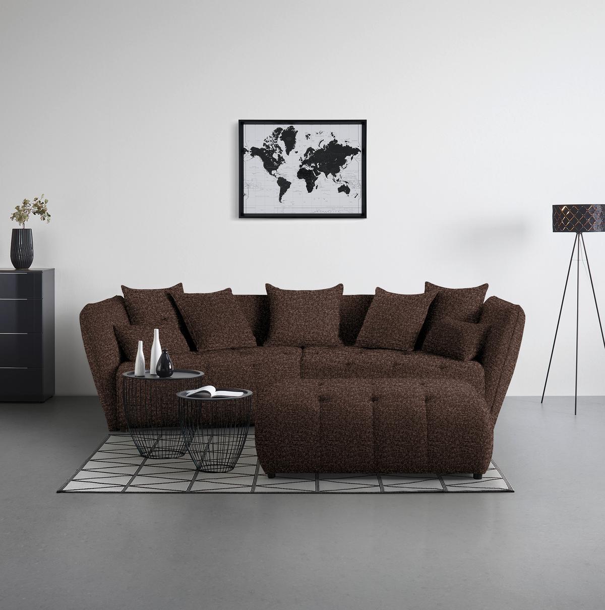 Tabure Sofi - smeđa/crna, Moderno, tekstil (128/48/70cm) - Premium Living