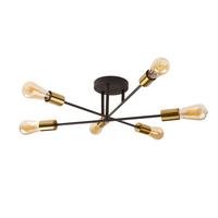 Mennyezeti Lámpa Armstrong 8046-6bk - fekete/sárgarézszínű, Basics, fém (64/20cm)