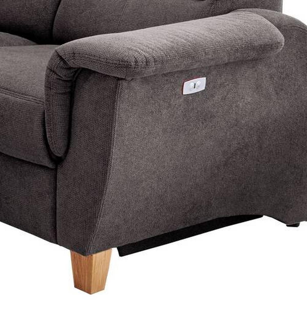 Wohnlandschaft Parole Anthrazit Struktur - Wildeiche/Anthrazit, KONVENTIONELL, Holz/Textil (237/186cm) - Livetastic