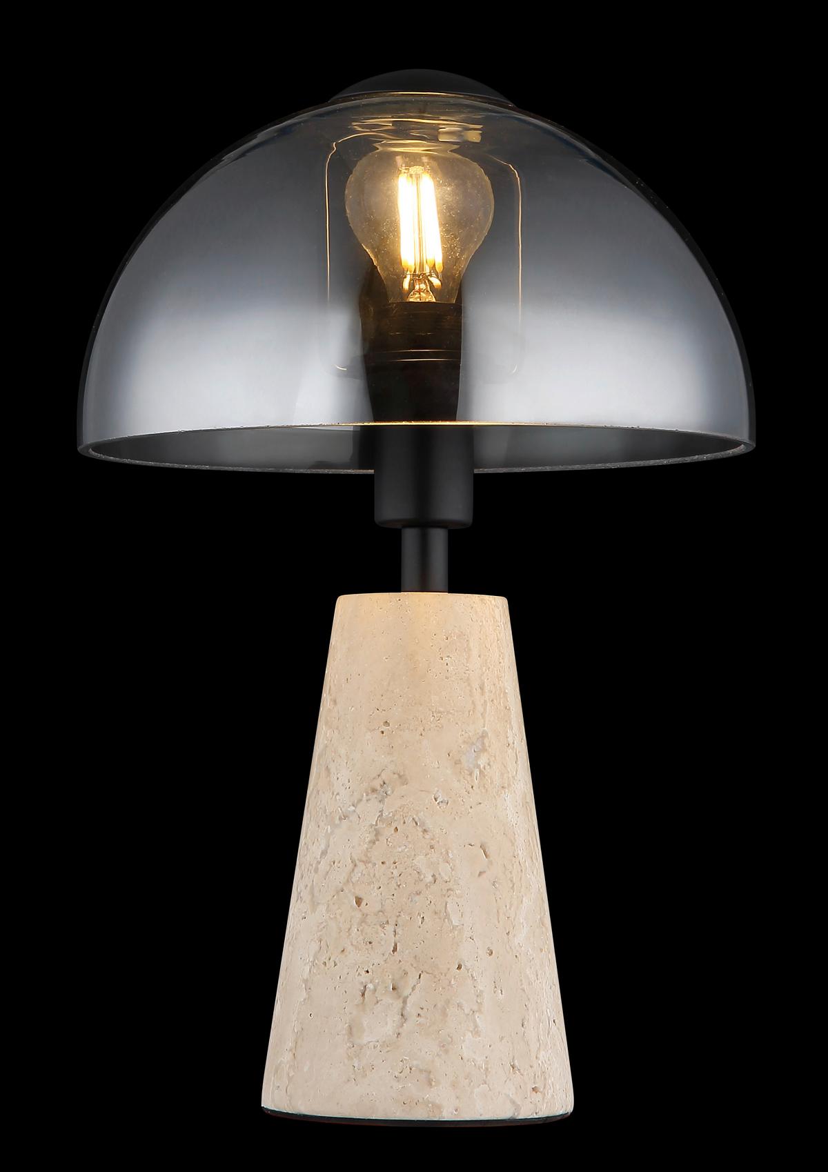 Stolna Svjetiljka Lars - siva/crna, Design, staklo/metal (20/31cm) - Globo