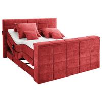 Boxspringbett Denver Rot ca. 180x200 cm mit Topper - Rot, KONVENTIONELL, Textil (180/200cm) - Carryhome