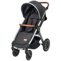 WÓZEK SPACEROWY SMART - ciemnoszary/kolor aluminiowy, Trend, metal/tkanina (115/56/105cm) - Jimmylee