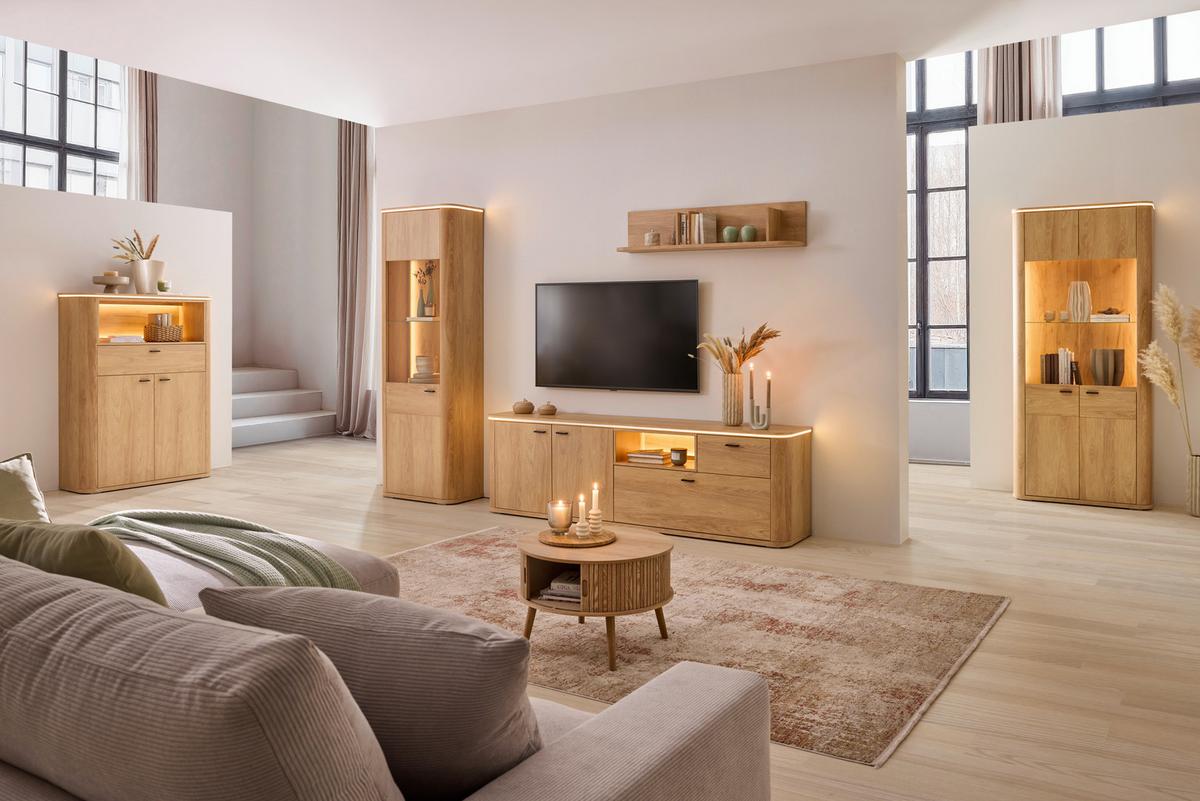 Wandboard Lagos Eichefarben Holzwerkstoff - Eichefarben, MODERN, Holzwerkstoff (120/27/23,4cm) - Premium Living