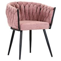 KRZESŁO Z PODŁOKIETNIKAMI WEAVY - różowy/czarny, Design, metal/tkanina (60/78/55cm) - Landscape