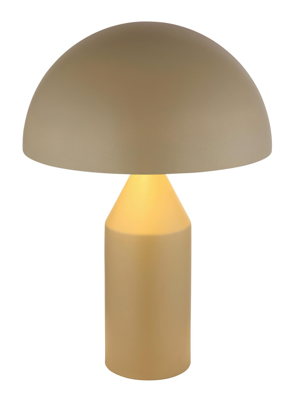 Tischleuchte Atoma Weiß/Sandfarben max. 40 Watt - Sandfarben/Weiss, Design, Metall (28/39cm) - Globo