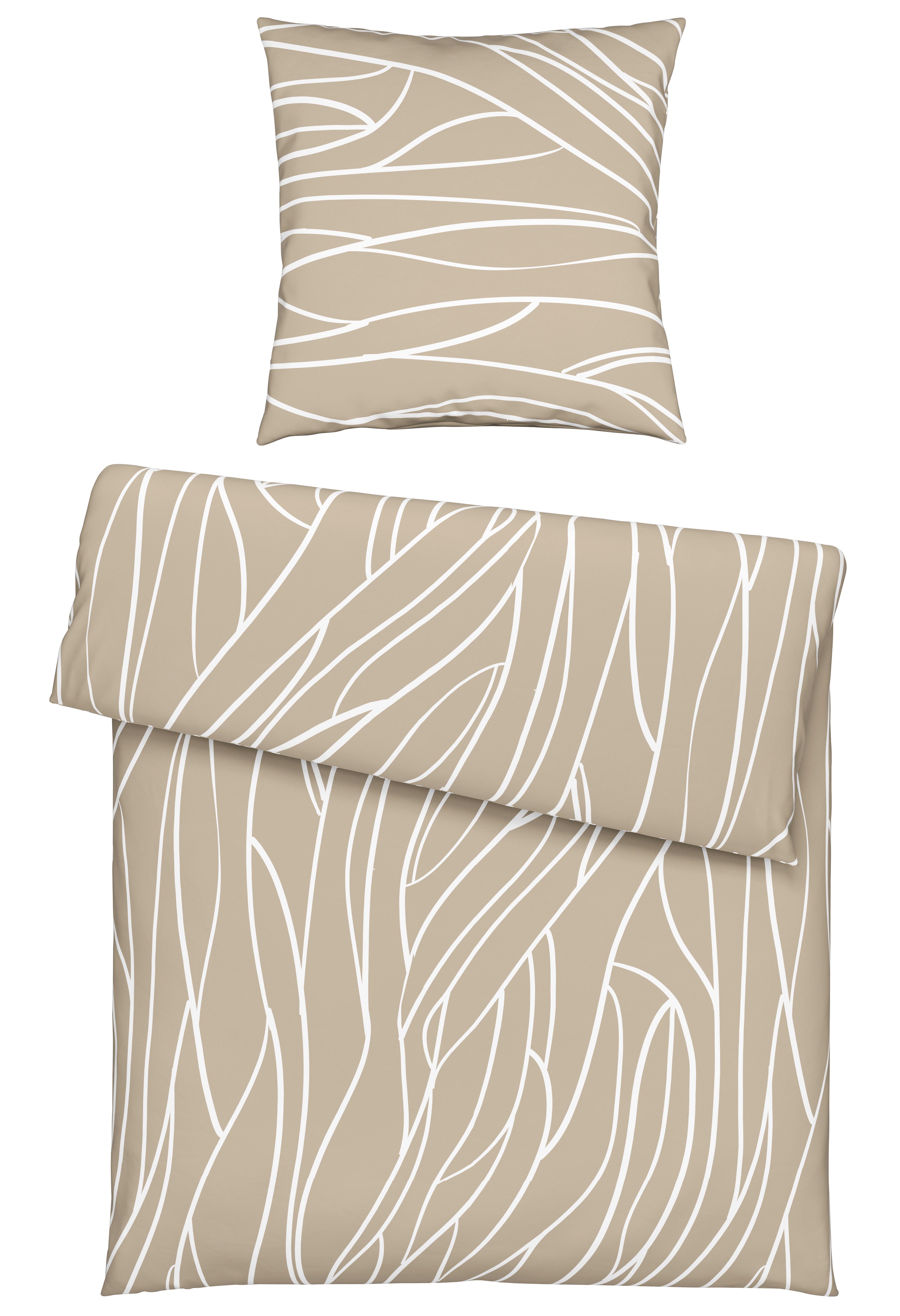 Bettwäsche Juliane XL Hellbraun ca. 155x220cm - Hellbraun, KONVENTIONELL, Textil (155/220cm) - Mömax