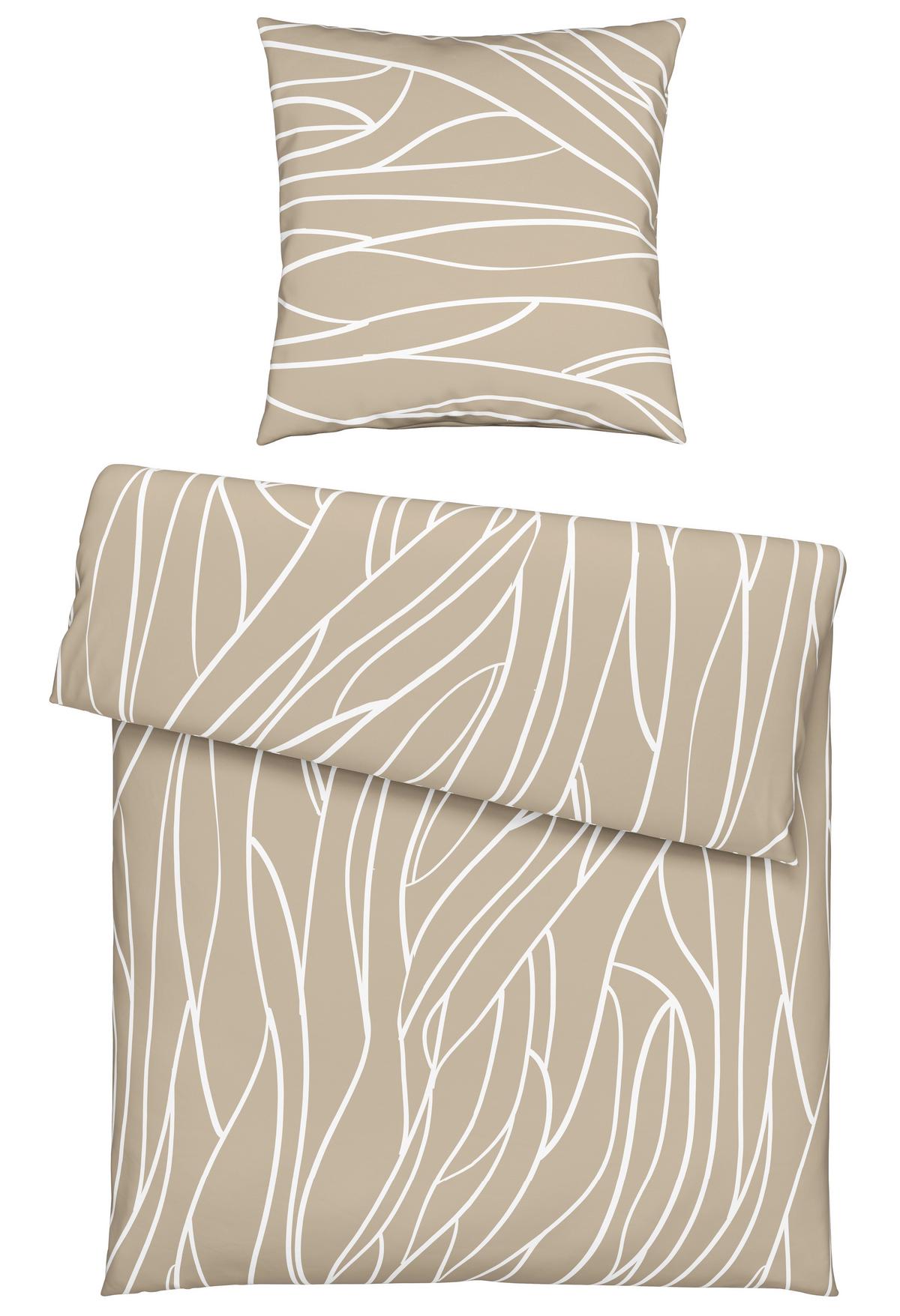 Bettwäsche Juliane XL Hellbraun ca. 155x220cm - Hellbraun, KONVENTIONELL, Textil (155/220cm) - Mömax