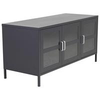 LOWBOARD ACERO - Schwarz, Design, Glas/Metall (120/58/48cm) - Livetastic