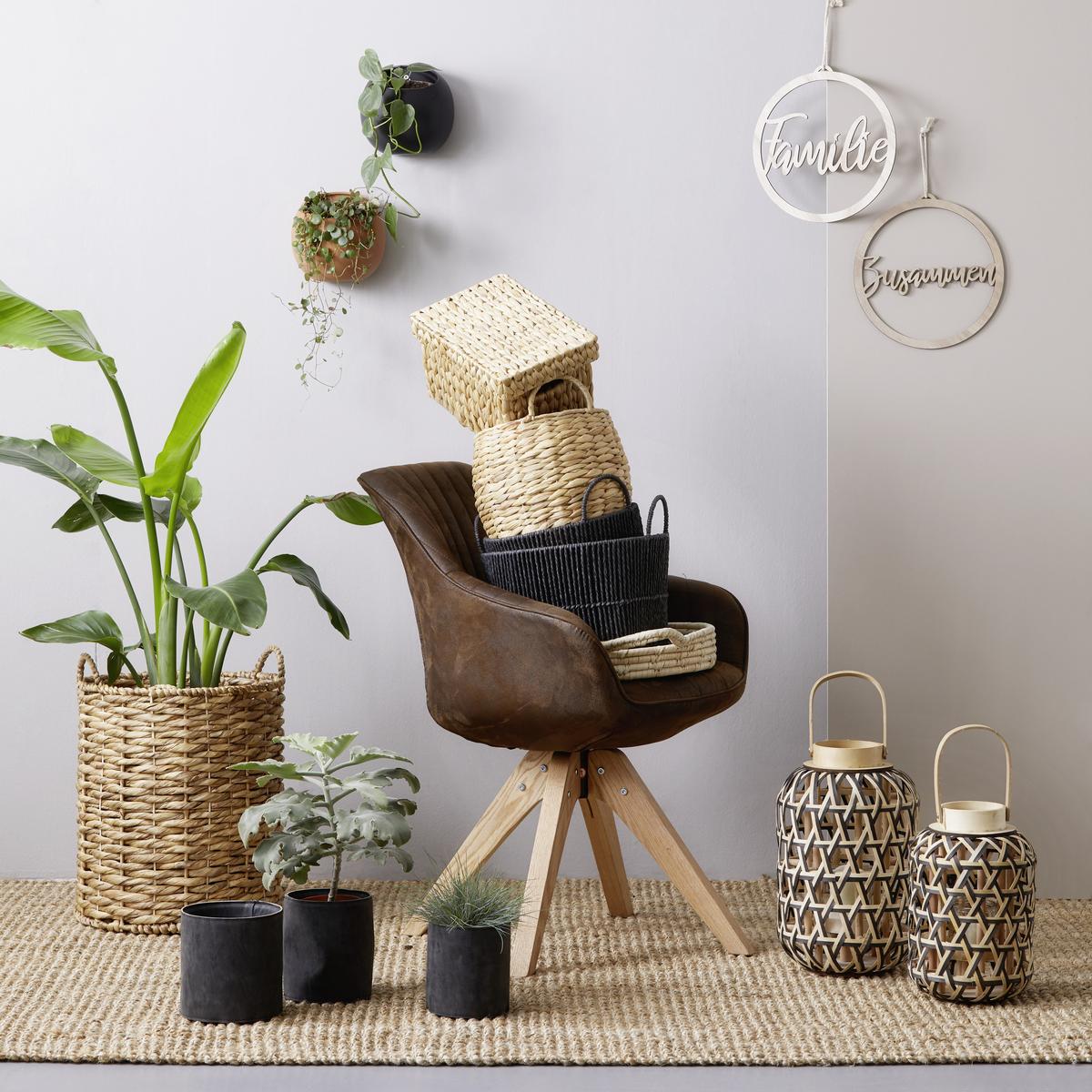 Kosár Aaron - fekete, fém/papír (32/29cm) - Modern Living