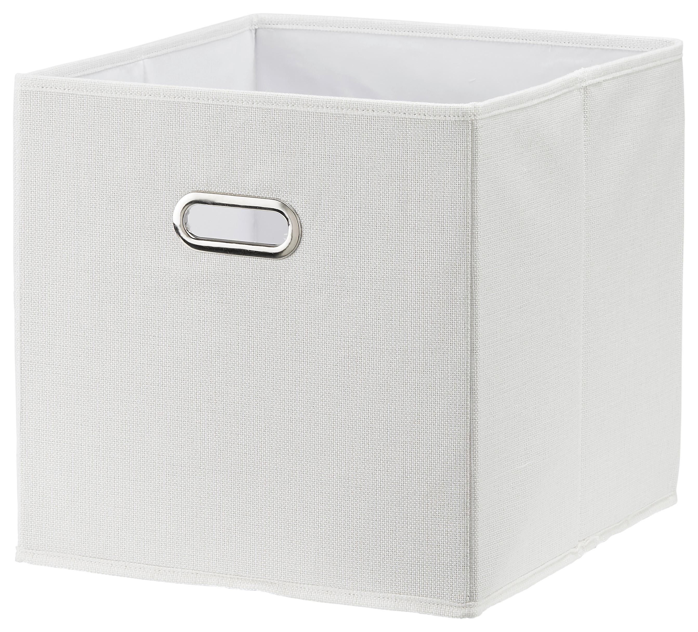 Flatbox Bobby ca. 34l - Weiß, MODERN, Karton/Textil (33/32/33cm) - Premium Living
