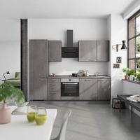 Küchenblock Riva High m. Geräten Schieferfarben - Schieferfarben/Edelstahlfarben, MODERN, Holzwerkstoff/Metall (270cm) - Nobilia