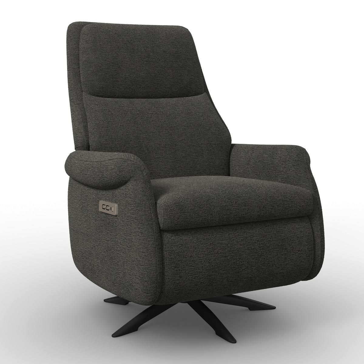 Relaks Fotelja Alice - tamno siva/crna, Moderno, drvo/metal (76/110/90cm) - Bessagi Home