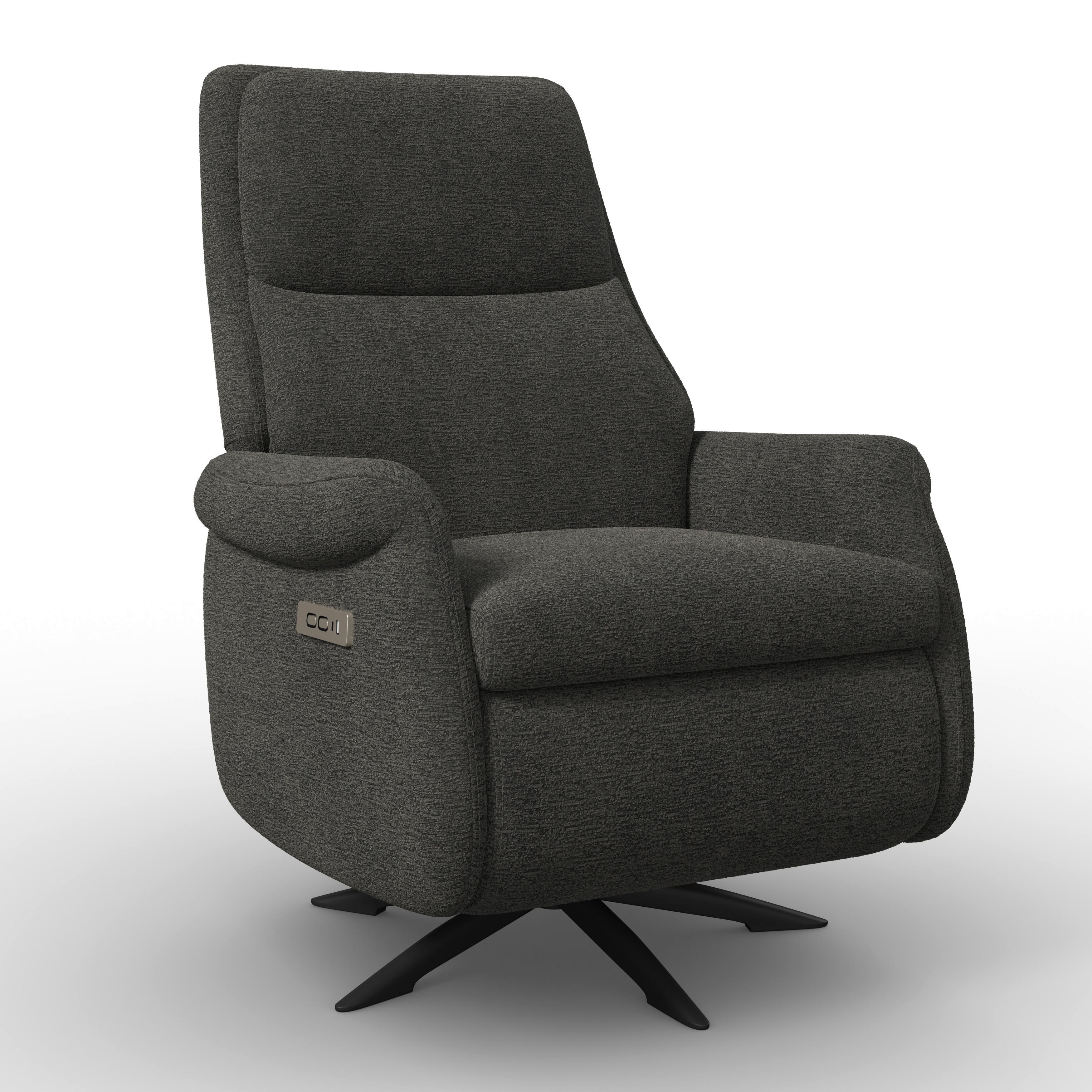 RELAXFÅTÖLJ ALICE - mörkgrå/svart, Modern, metall/trä (76/110/94cm) - Bessagi Home