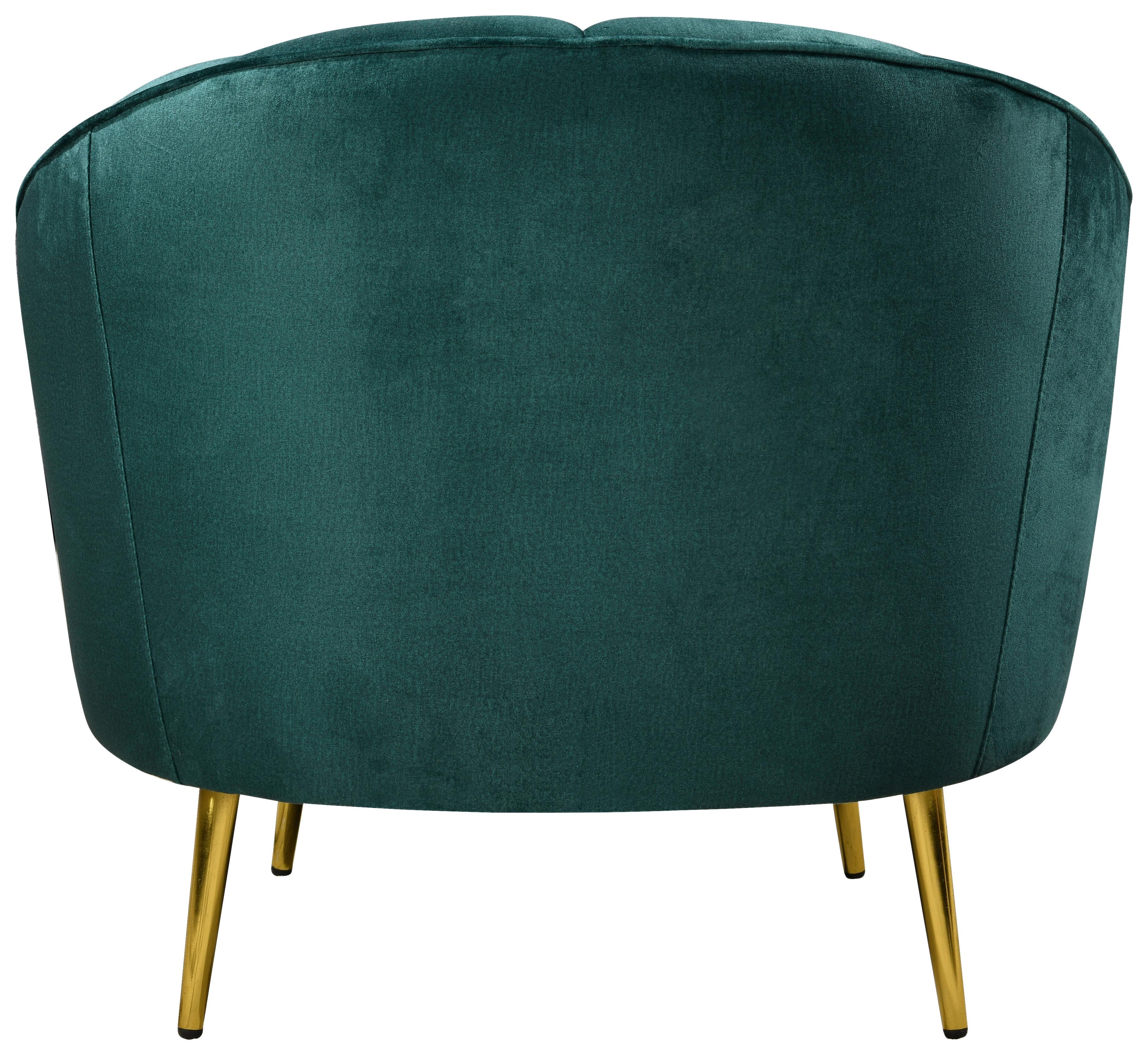 Fotelj Stella, Zelena - zelena/barve medenine, Design, kovina/tekstil (87/76/82cm) - Livetastic