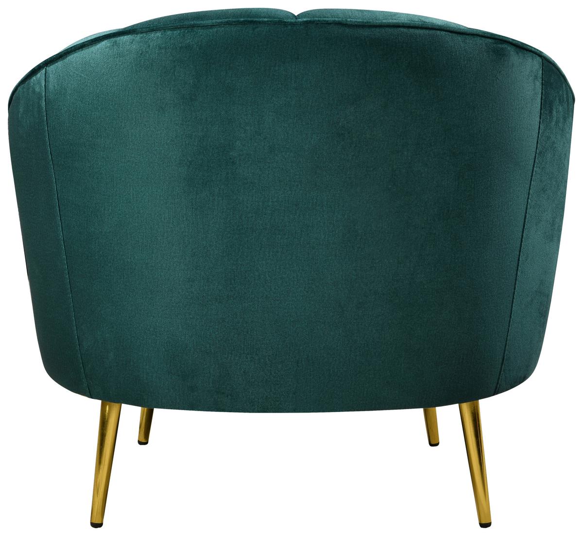 Fotelj Stella, Zelena - zelena/barve medenine, Design, kovina/tekstil (87/76/82cm) - Livetastic