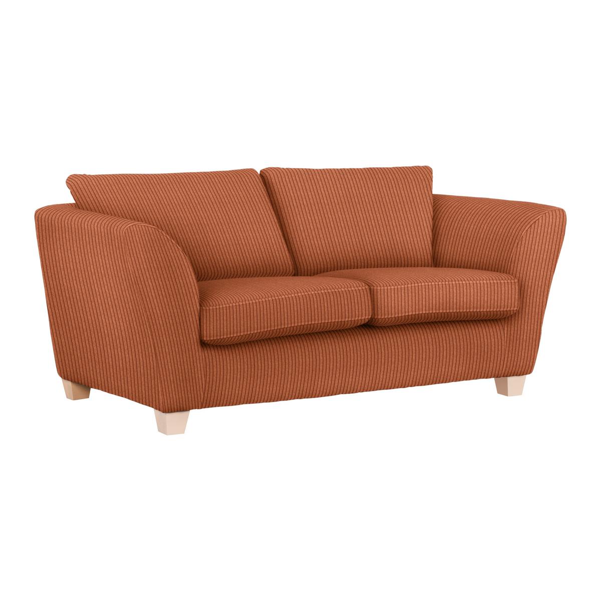 2-Sitzer-Sofa Devado Koralle Cord - Koralle/Naturfarben, Holz/Textil (190/70-85/95cm) - Mömax