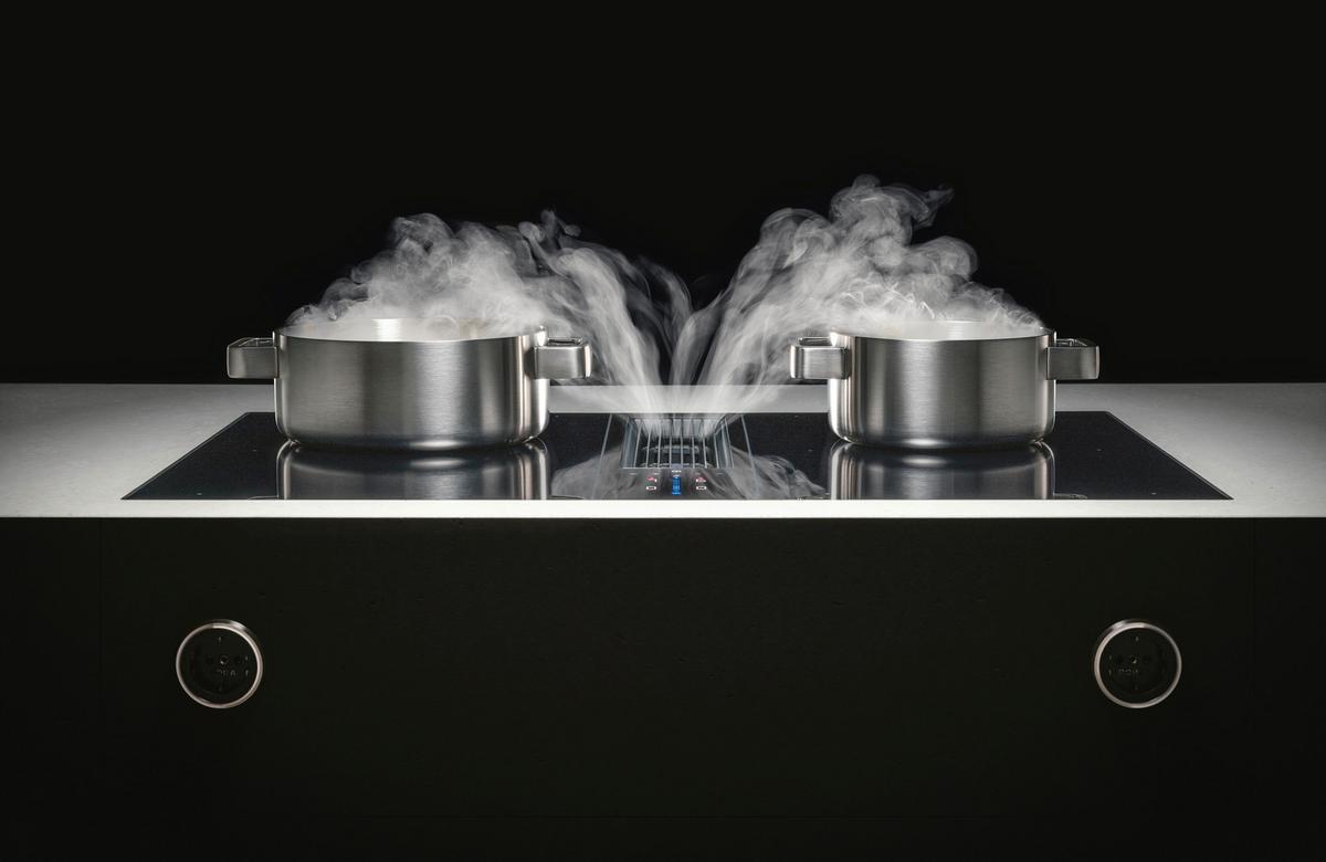 Kochfeld-Dunstabzug-Kombi CKA2FI - Schwarz, Trend, Glas/Metall (77cm) - Bora