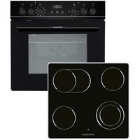 Herdset WMOC 90 Schwarz - Schwarz, KONVENTIONELL, Glas/Metall (59,5/59,5/55cm) - Wolkenstein