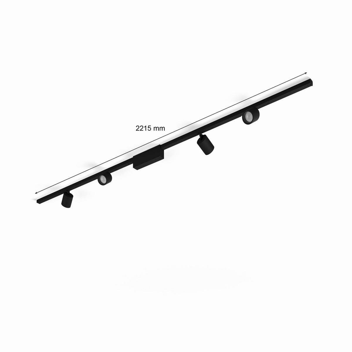 SYSTEM SZYNOWY PHILIPS HUE PERIFO SET  4 SPOT - czarny, Basics, metal (221,5/12,8/2,6cm) - Philips HUE