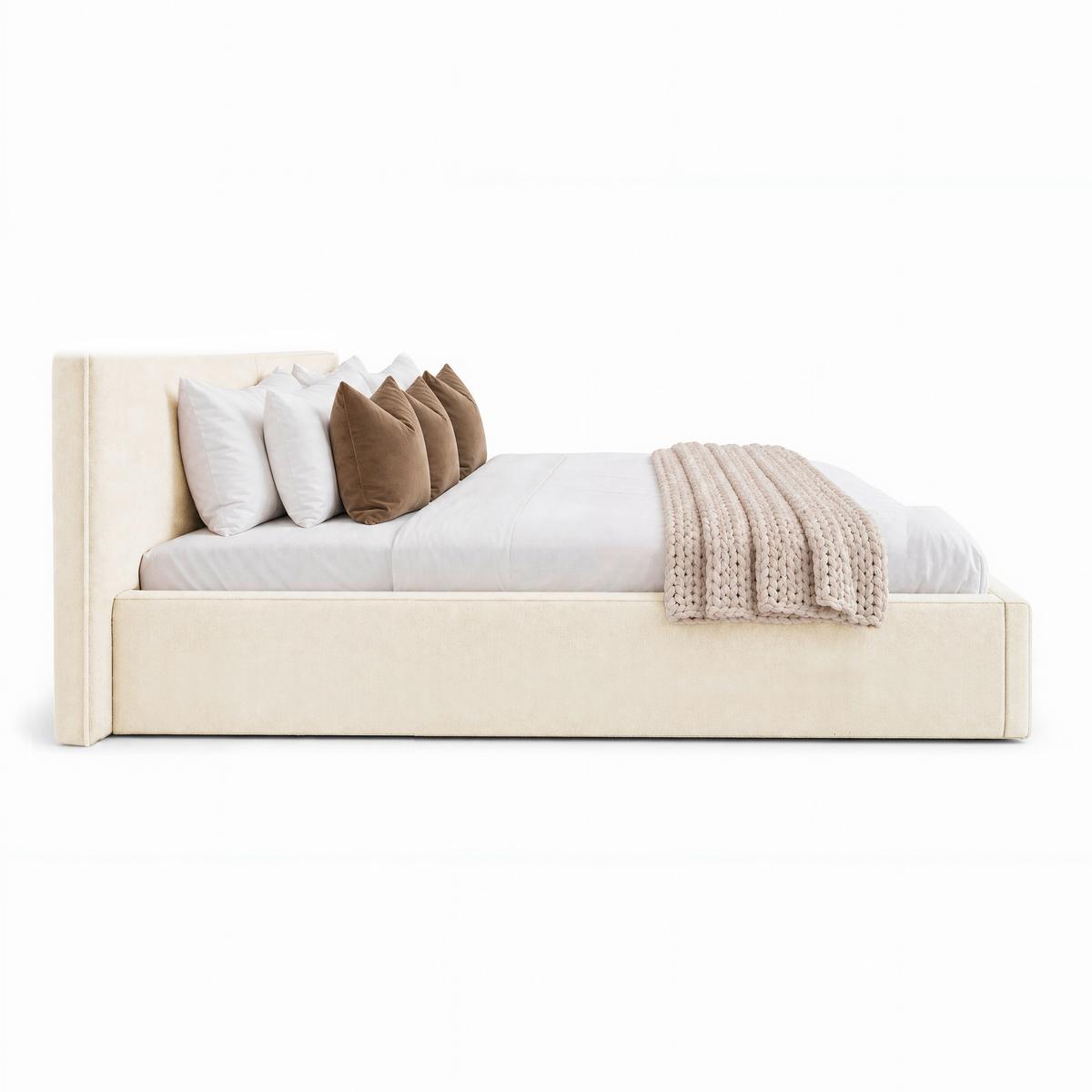 Familienpolsterbett Serena Elfenbein ca. 270x200 cm - Elfenbein/Schwarz, MODERN, Holz/Kunststoff (270/200cm) - Bessagi Home