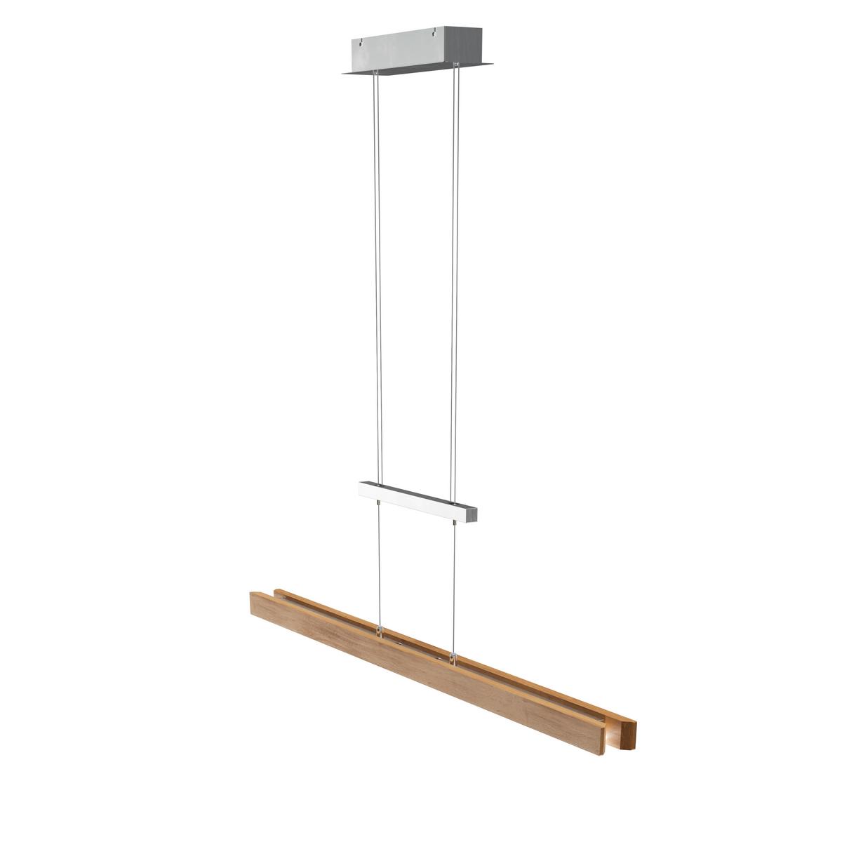 LAMPA WISZĄCA LED 141861 RHÖN - kolor srebrny, Natur, metal/drewno (110/150/8cm) - Waldwelt