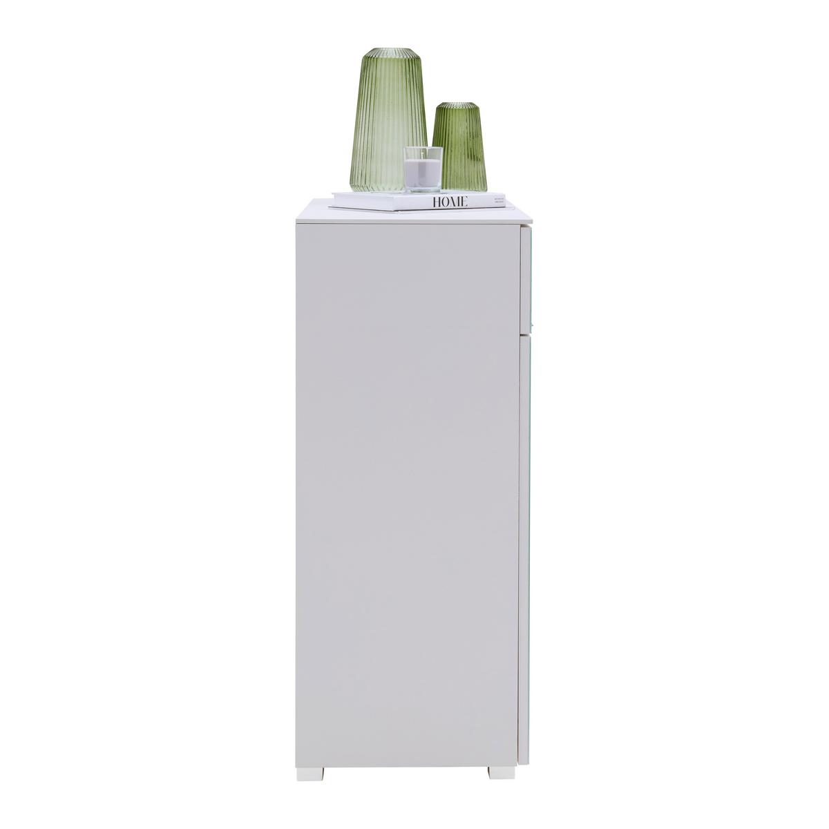 Kommode Sonate in Weiss - Chromfarben/Grau, Glas/Holzwerkstoff (80/96/40cm) - Premium Living