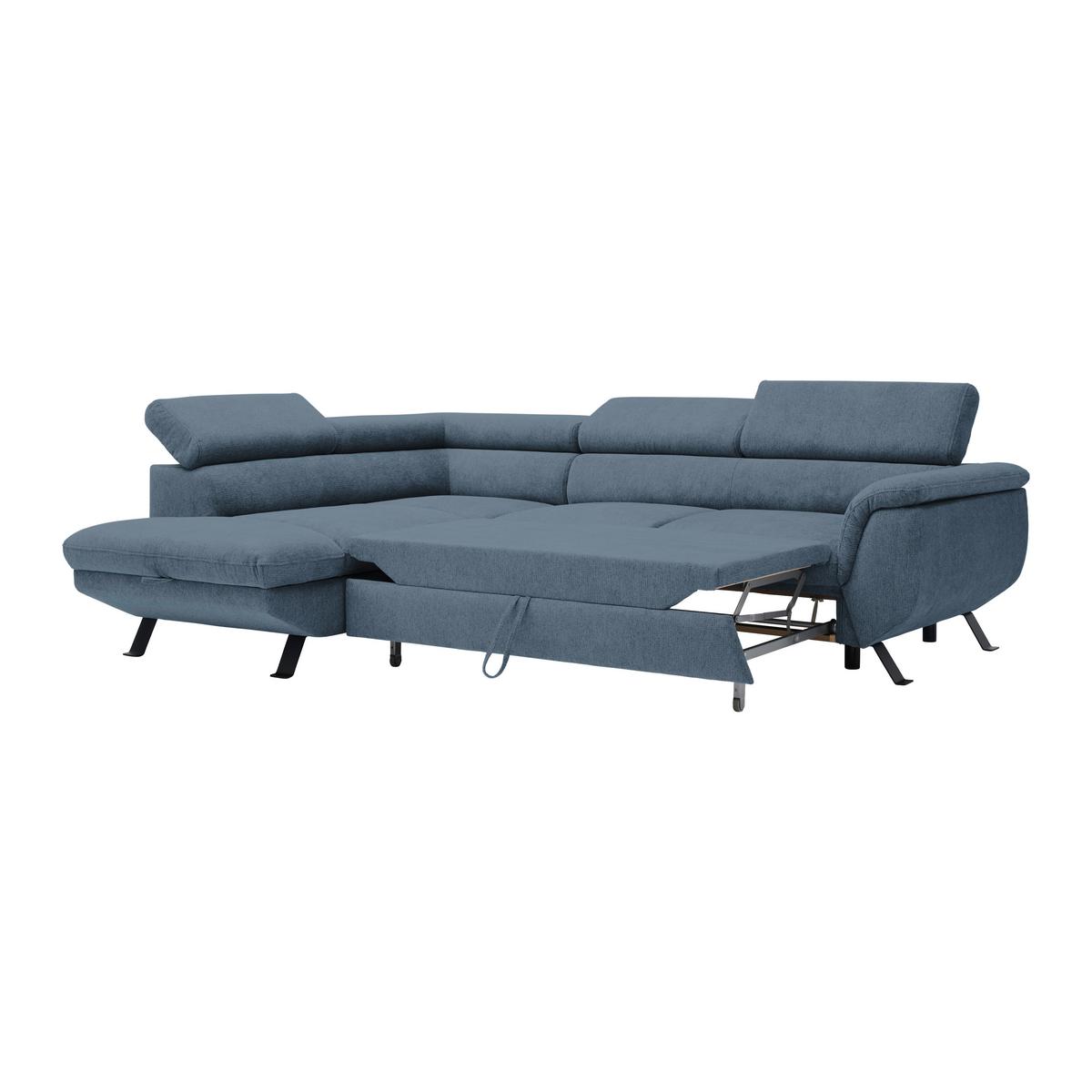 Ecksofa Raven Royalblau - Royalblau/Schwarz, MODERN, Textil/Metall (198/257cm) - Mömax