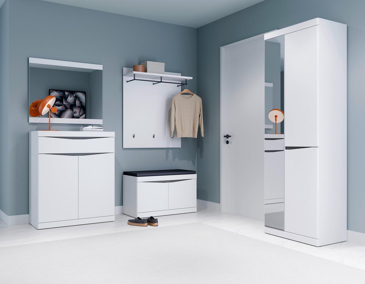 Dulap pentru hol TURINO NEO - alb/gri închis, Modern, material pe bază de lemn (65/196,5/40cm) - Modern Living
