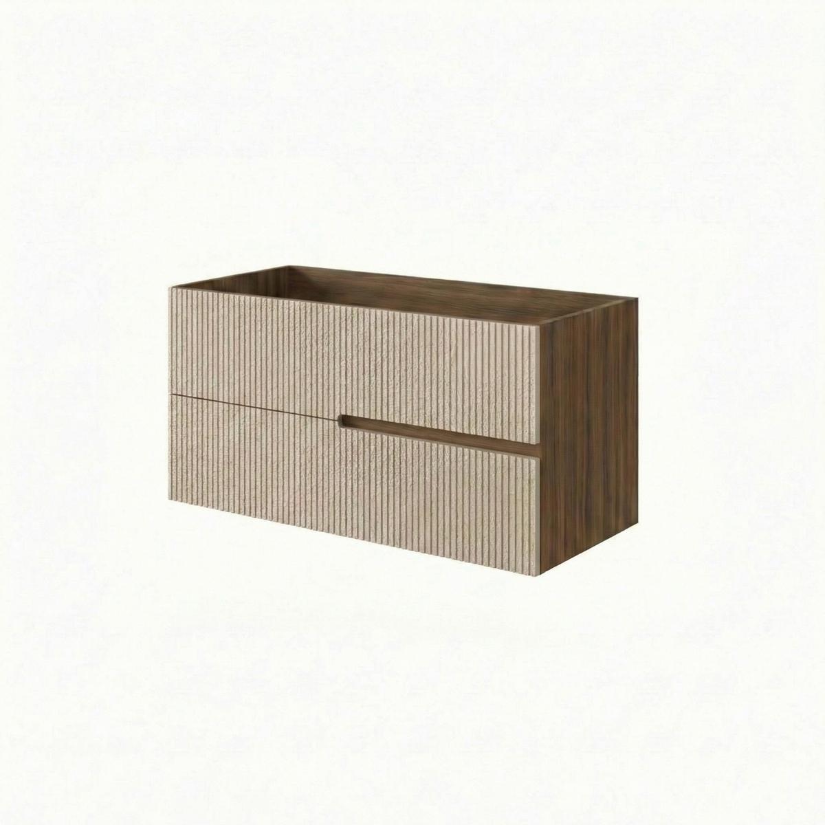 Bază pentru lavoar Eva - nucă/crem, Modern, material pe bază de lemn (100/51/46cm)