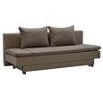Schlafsofa Braun mit Bettkasten - Dunkelbraun/Schwarz, MODERN, Kunststoff/Textil (199/83/81cm) - MÖMAX modern living