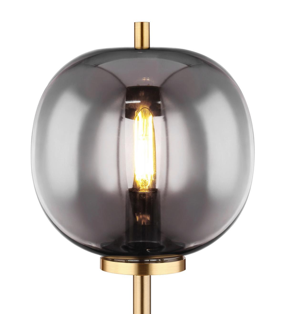 TISCHLEUCHTE BLACKY I - Messingfarben, Design, Glas/Metall (18,5/45cm) - Globo