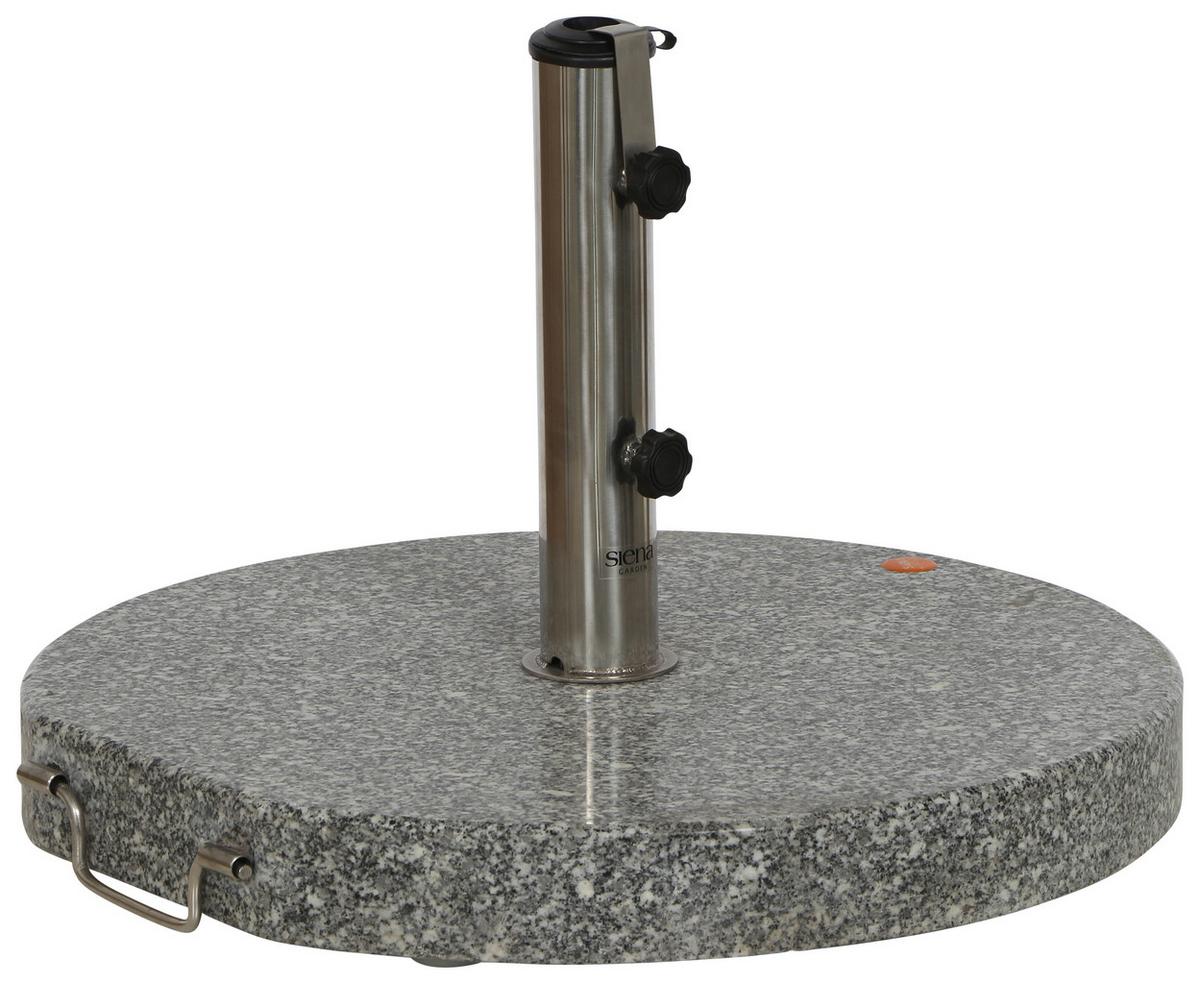 Schirmständer Metall/Granit für Ø 4,8 cm - Silberfarben/Grau, KONVENTIONELL, Stein/Metall (50/6/50cm) - Siena Garden