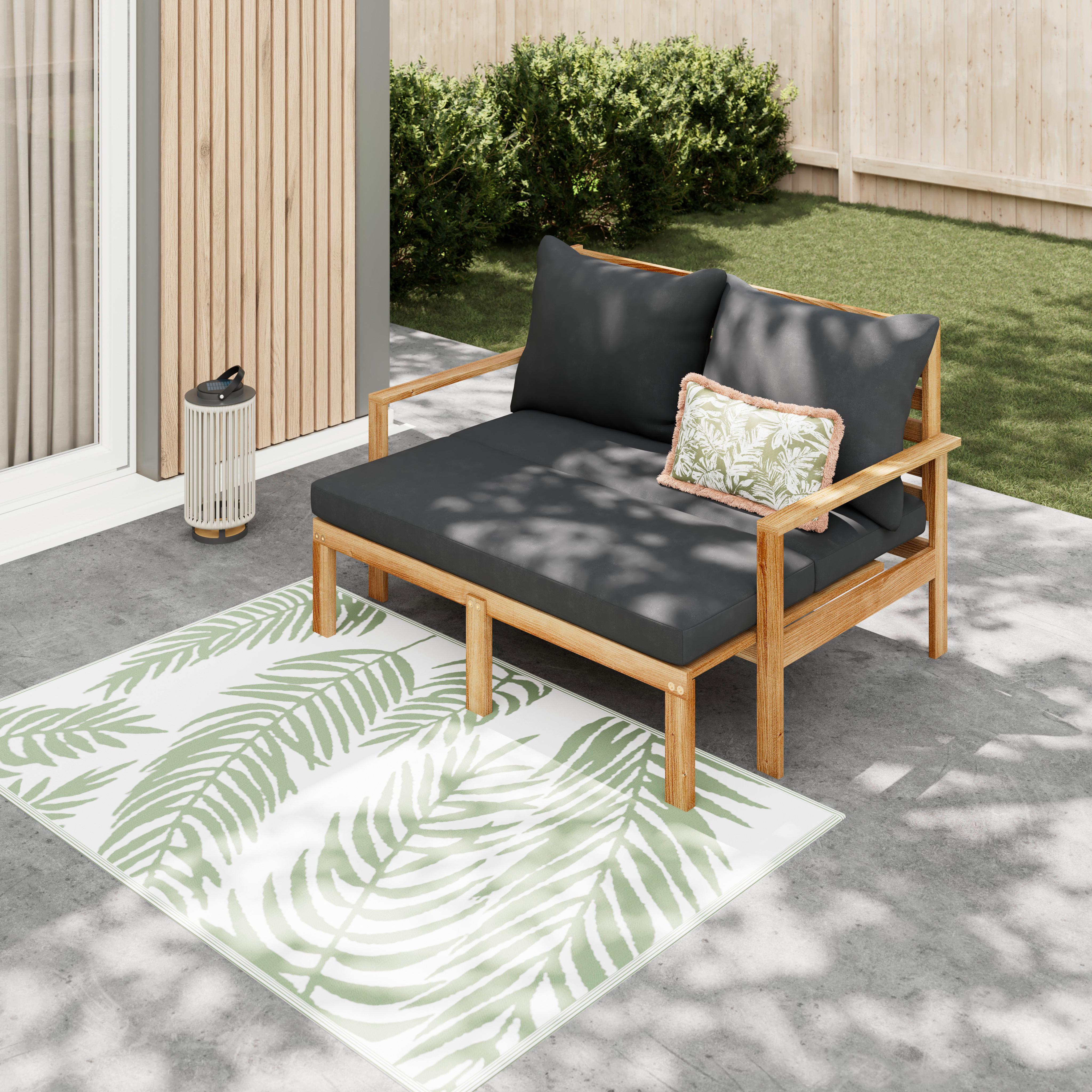 Sonneninsel Pia Dunkelgrau Akazie/Outdoorstoff - Dunkelgrau, MODERN, Holz/Textil (130/75/80-130cm) - Bessagi Garden