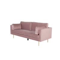 3-Sitzer-Sofa Boom Pink - Pink/Goldfarben, MODERN, Textil/Metall (203/84/90cm) - Livetastic