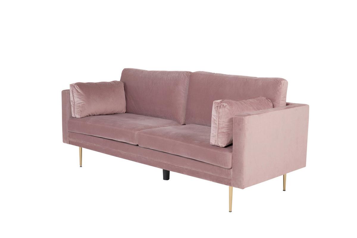 3-Sitzer-Sofa Boom Pink - Pink/Goldfarben, MODERN, Textil/Metall (203/84/90cm) - Livetastic