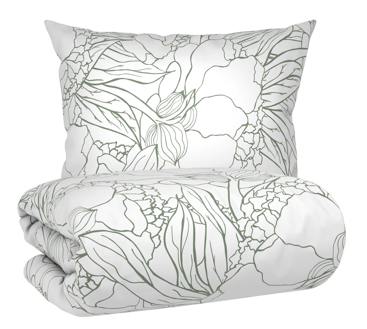 BETTWÄSCHESET EMMA - Olivgrün, Textil (160/210cm) - Mömax