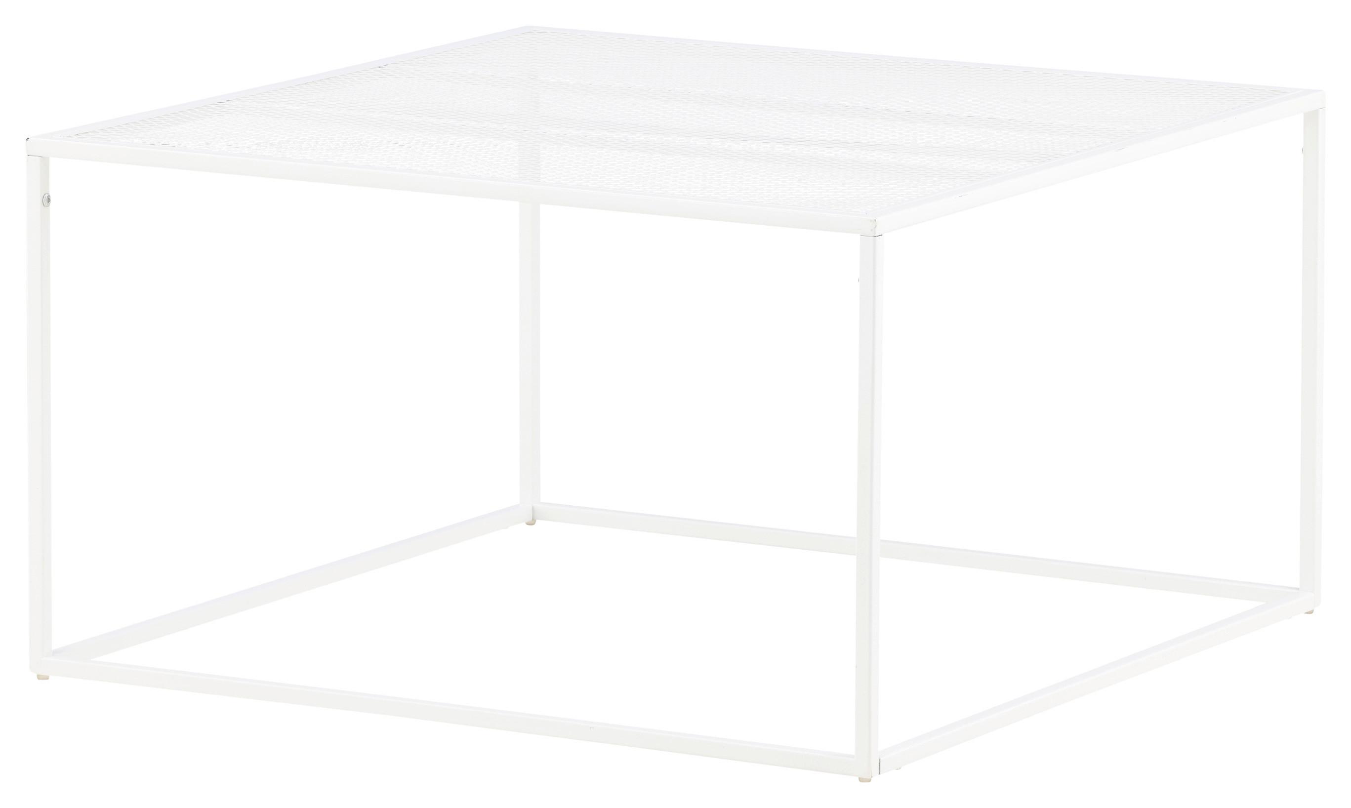 COUCHTISCH NETZ - Weiß, Design, Metall (80/80/45cm) - Livetastic