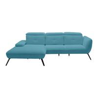 Wohnlandschaft Seattle Blau - Blau/Schwarz, MODERN, Holzwerkstoff/Textil (196/301cm) - Premium Living